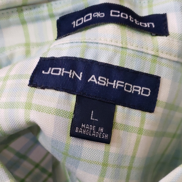 Men's shirt short sleeves green light green checks - Picture 4 of 6